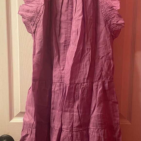 NWT Sea New York Lavender Micah Solid Ramie Flutter Sleeve Dress, XXS - Picture 12 of 14